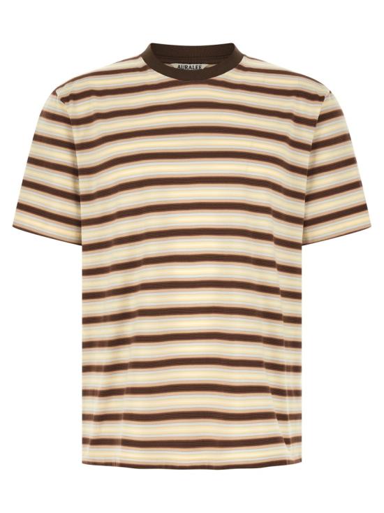 26SS 오라리 반팔 티셔츠 A26ST02GJFADEBROWNSTRIPE Neutrals