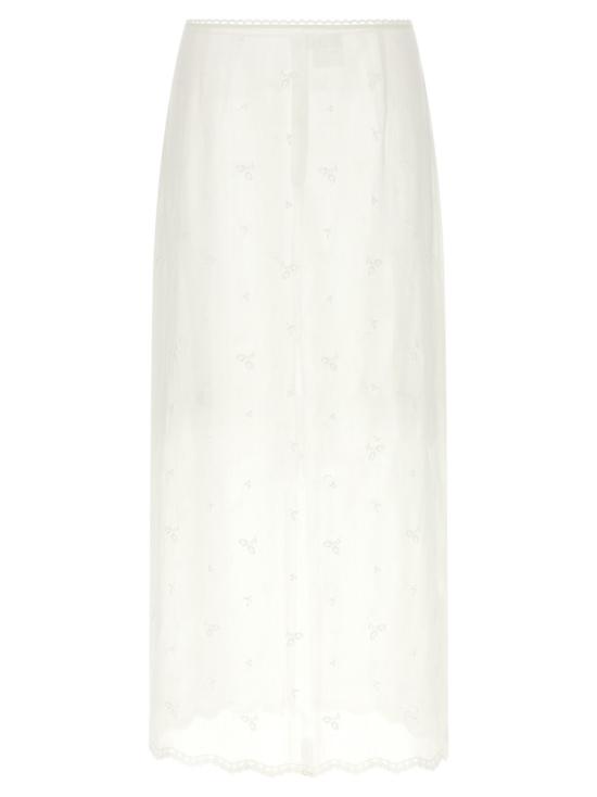 26SS 마그다뷰트림 롱 스커트 270526CREAM White