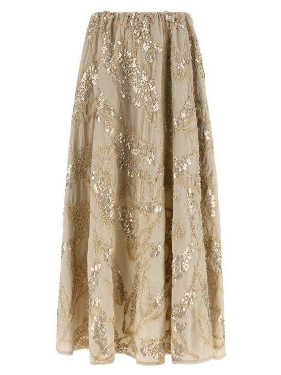 26SS 브루넬로 쿠치넬리 롱 스커트 M0F79G4011C9593 Neutrals