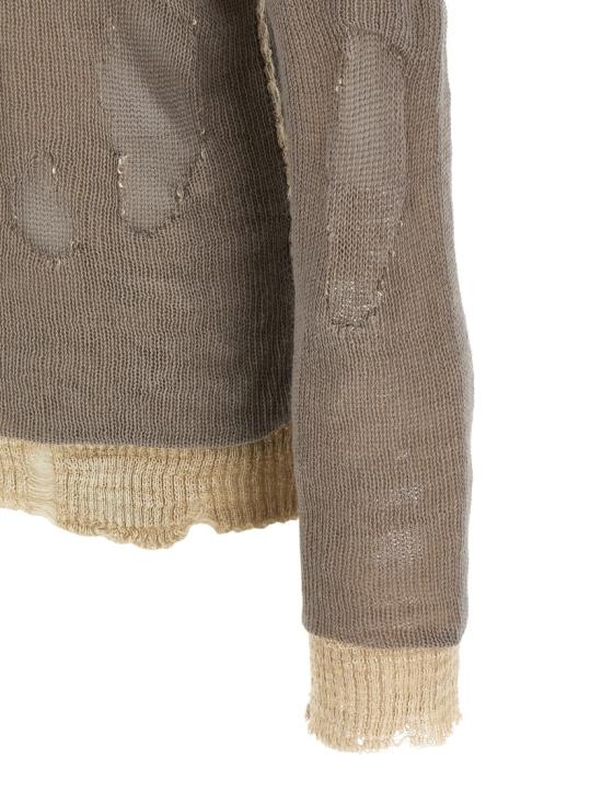 26SS 디젤 K-DAIANERIS 바이커 넥 스트랩 디스트레스드 스웨터 A231590EGEG7FM Brown - DIESEL