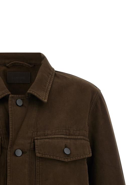 26SS 르메르 다잉 헤비 브로큰 트윌 크롭 블루종 OW1191LD1068BR423 Black - LEMAIRE