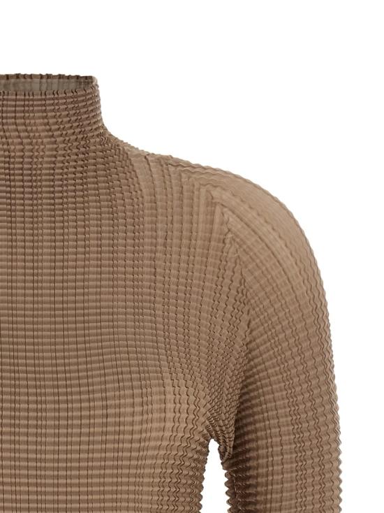 26SS 이세이 미야케 긴팔 티셔츠 IM66FJ67610 Brown - ISSEY MIYAKE