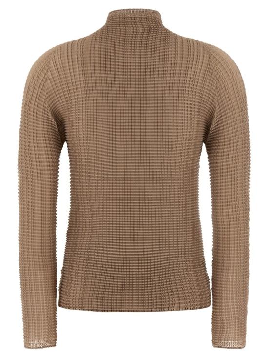 26SS 이세이 미야케 긴팔 티셔츠 IM66FJ67610 Brown - ISSEY MIYAKE