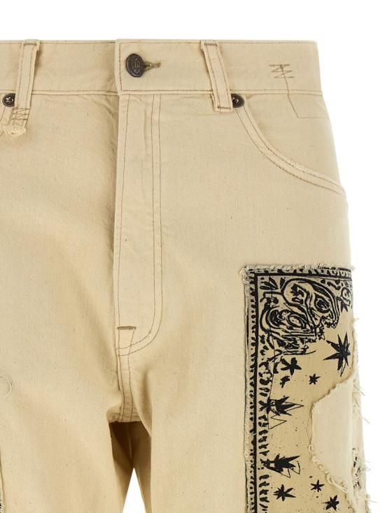 26SS 알13 데님 R13WD211D495BECRUBANDANAAPPLIQUE Neutrals - R13