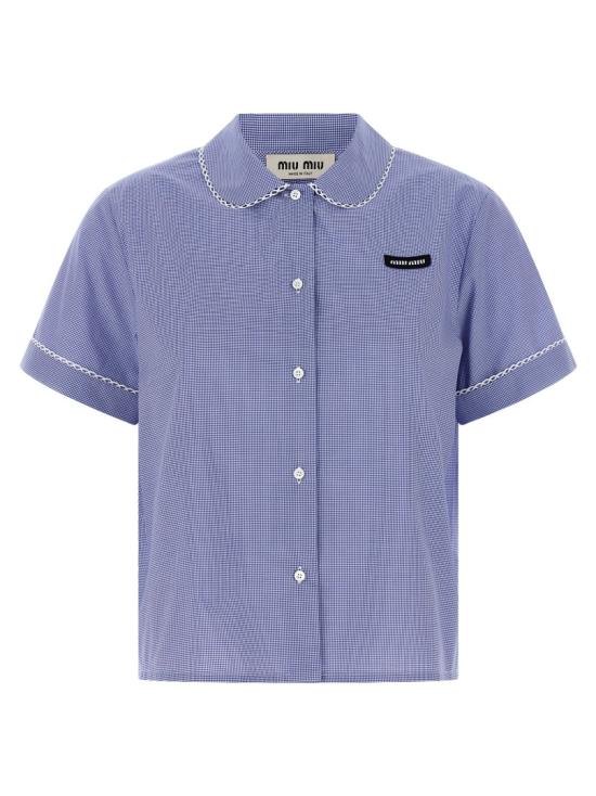 26SS 미우미우 깅엄 셔츠 MK2016SOOO187GF0AZ1 Blue