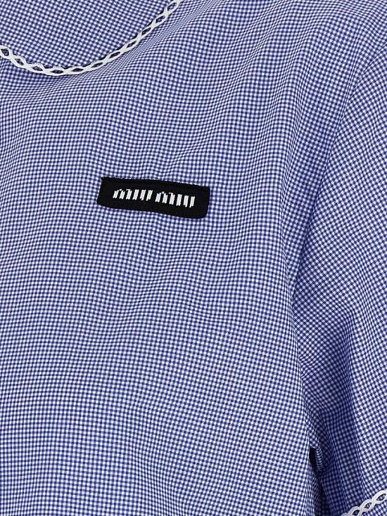 26SS 미우미우 깅엄 셔츠 MK2016SOOO187GF0AZ1 Blue - MIU MIU