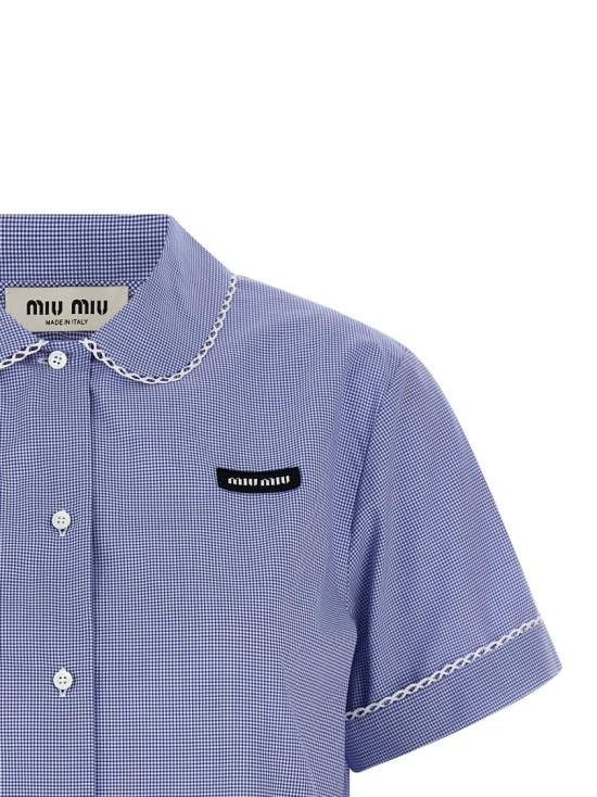 26SS 미우미우 깅엄 셔츠 MK2016SOOO187GF0AZ1 Blue - MIU MIU