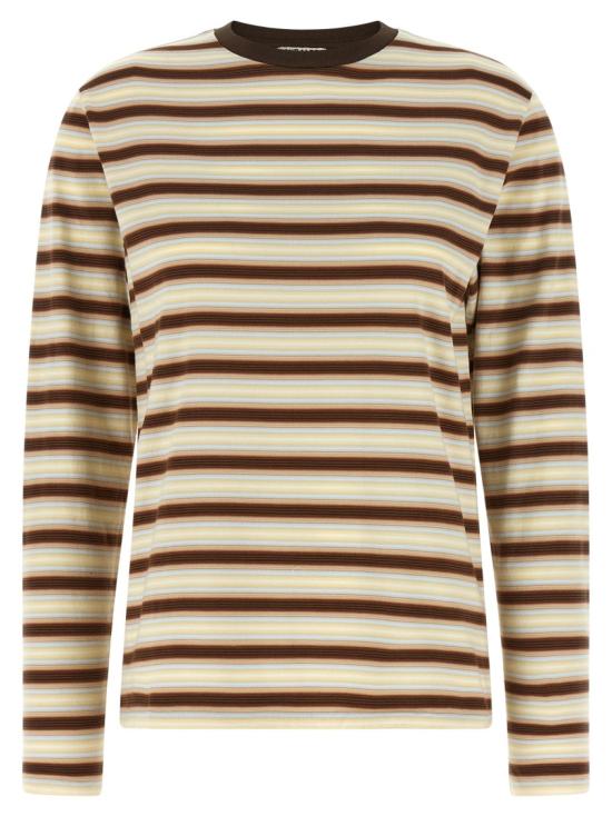 26SS 오라리 긴팔 티셔츠 A26SP03GJFADEBROWNSTRIPE Neutrals
