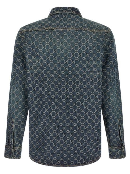 26SS 구찌 GG 코튼 데님 자카드 셔츠 864821XDDF34011 Grey - GUCCI