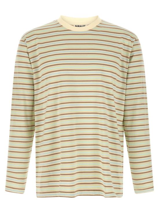 26SS 오라리 반팔 티셔츠 A26SP01GJFADEMINTSTRIPE Neutrals