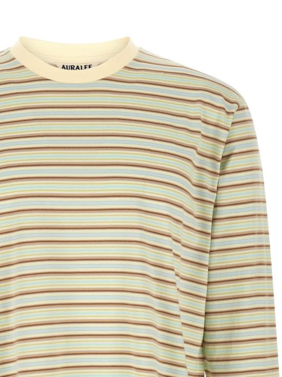 26SS 오라리 반팔 티셔츠 A26SP01GJFADEMINTSTRIPE Neutrals - AURALEE