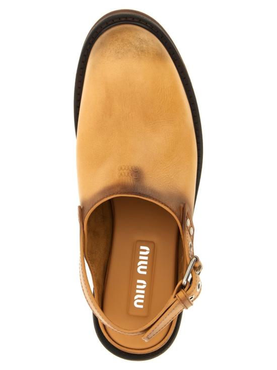 26SS 미우미우 풀 가죽 뮬 5R667EFA0455ODF0054 Brown - MIU MIU