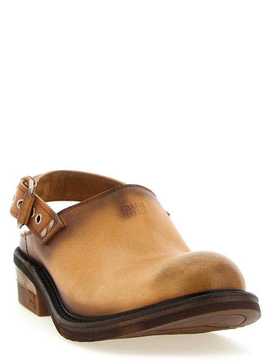 26SS 미우미우 풀 가죽 뮬 5R667EFA0455ODF0054 Brown - MIU MIU