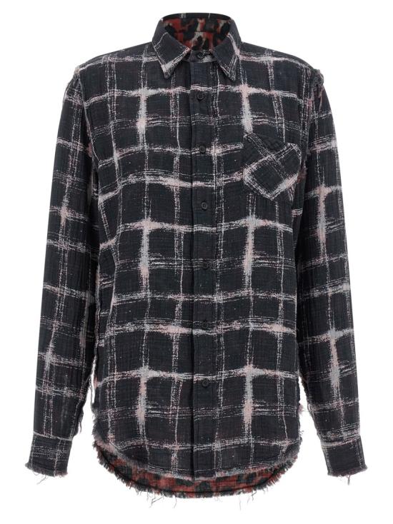 26SS 알13 셔츠 R13WR543R666BBLACKECRUPLAIDWITHREDLEOPARD Black