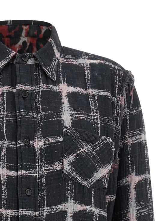 26SS 알13 셔츠 R13WR543R666BBLACKECRUPLAIDWITHREDLEOPARD Black - R13
