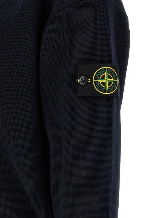 26SS 스톤 아일랜드 립드 소프트 오가닉 코튼 브이넥 가디건 L1S155100009S00D8V0020 Black - STONE ISLAND