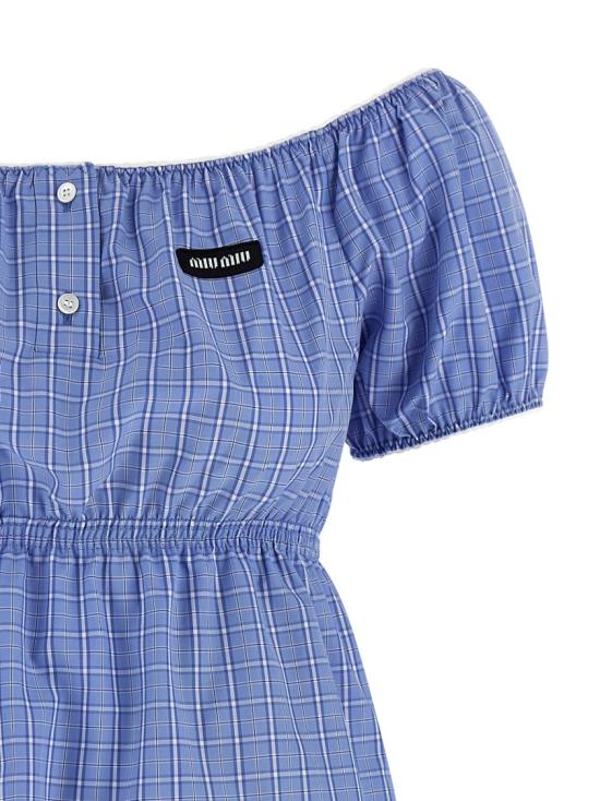 26SS 미우미우 숏 원피스 MF6225SOOO183AF0076 Blue - MIU MIU