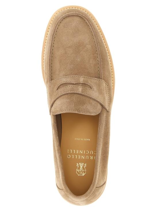 26SS 브루넬로 쿠치넬리 리버스 카프스킨 라이트 페니 로퍼 MZUPAIX653C4298 Neutrals - BRUNELLO CUCINELLI