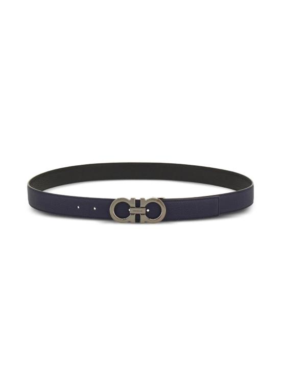 26SS 살바토레 페라가모 간치니 리버시블 레더 벨트 670428 790557 DARK BLUE NAVY BLACK DOM