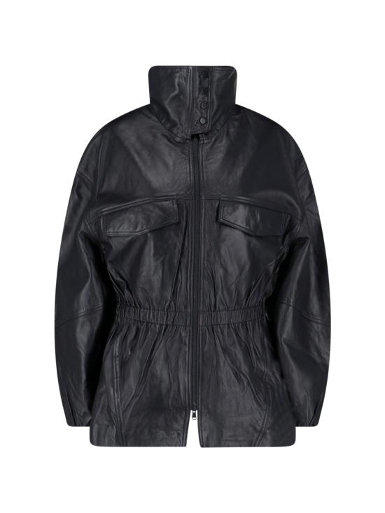 26SS 더프랭키샵 자켓 CARNABY FUNNEL NECK LEATHER JACKET BLACK Black