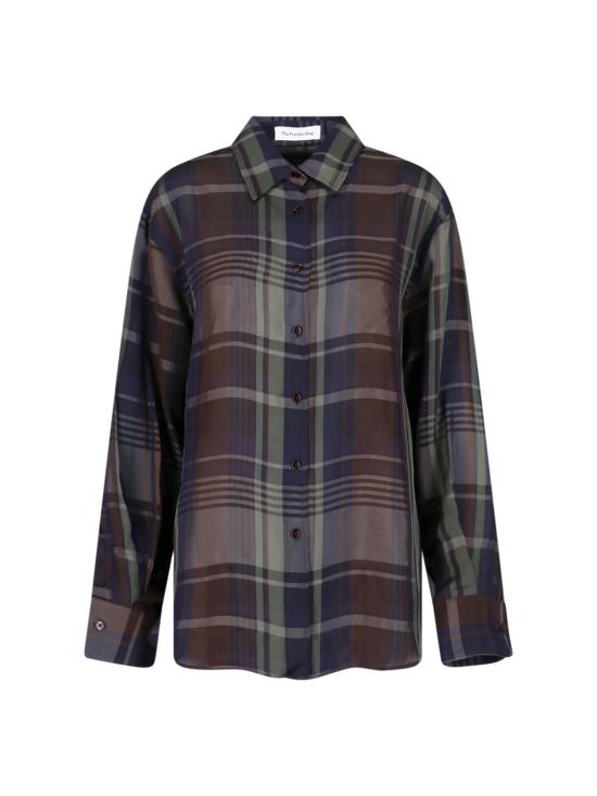 26SS 더프랭키샵 셔츠 PERI SHEER FLUID SHIRT NAVY TARTAN MultiColour