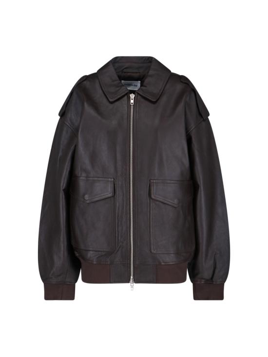 26SS 더프랭키샵 자켓 VIPER LEATHER JACKET BROWN Brown