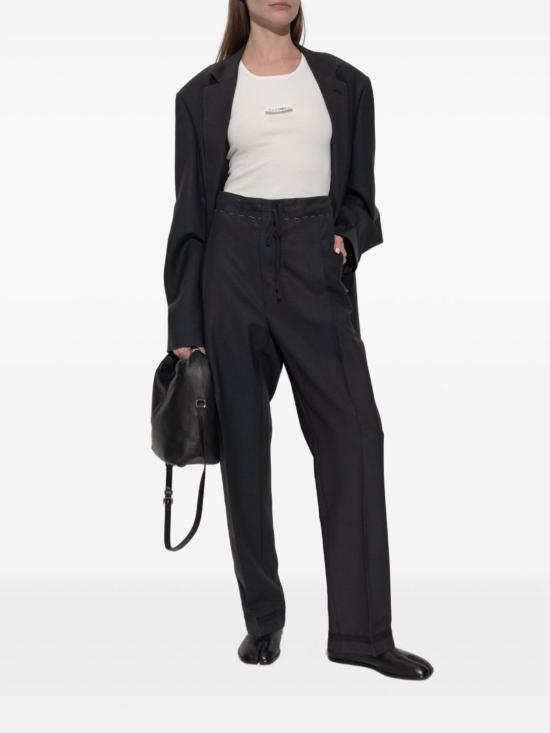 MM6 메종마르지엘라 블라우스 Mm6 메종 마르지엘라 골지 니트 민소매 탑 화이트 - MM6 MAISON MARGIELA