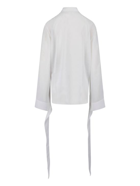 26SS 더프랭키샵 셔츠 VERLIN SHEER CHIFFON TIE CUFF SHIRT WHITE - THE FRANKIE SHOP