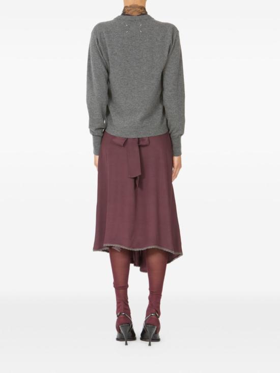  마르지엘라 스웨터 메종  브이넥 버튼  그레이 - MAISON MARGIELA