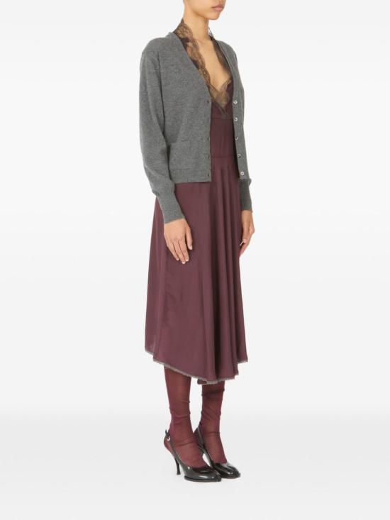  마르지엘라 스웨터 메종  브이넥 버튼  그레이 - MAISON MARGIELA