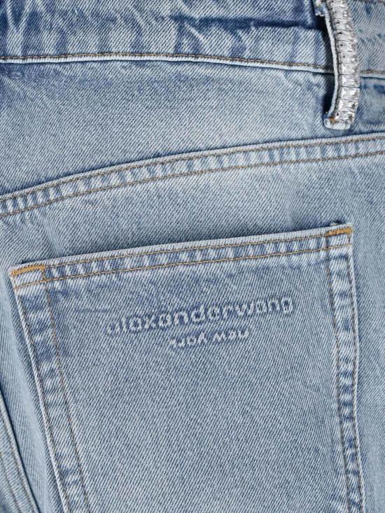  알렉산더 왕 데님 숏팬츠 크리스탈 라인스톤 데님 쇼츠 라이트 블루 - ALEXANDER WANG