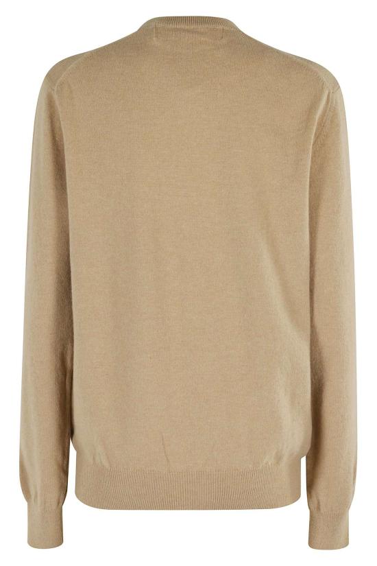  꼼데가르송 스웨터 플레이 라운드넥 블랙 엠블럼  브라운 - COMME DES GARCONS