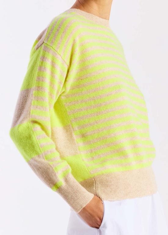  브로디 스웨터 비치 스트라이프 크루 탑 시그넷