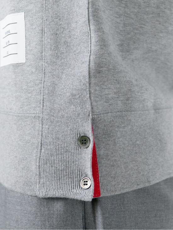  톰브라운 스웨터 톰 브라운 4바 스트라이프 루프백 코튼  라이트 그레이 - THOM BROWNE