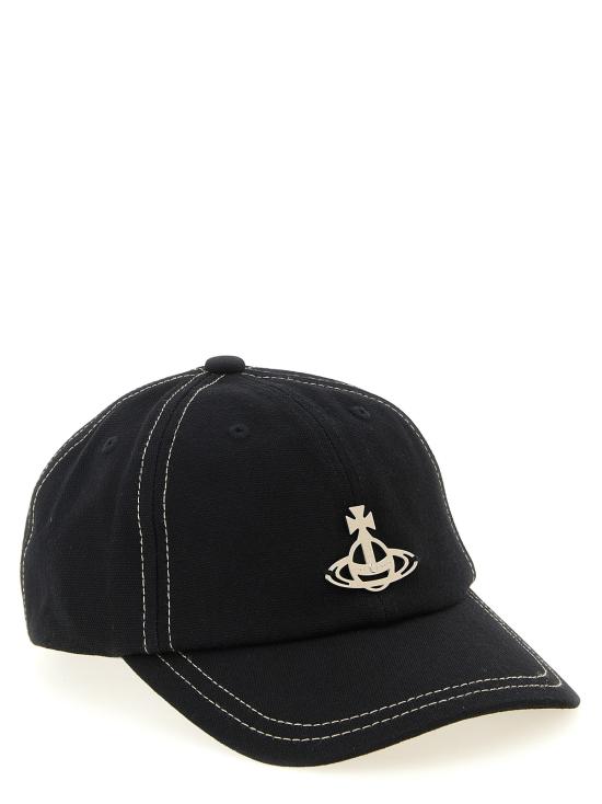  비비안웨스트우드 모자 비비안 웨스트우드 에지웨어 캡 블랙 - VIVIENNE WESTWOOD