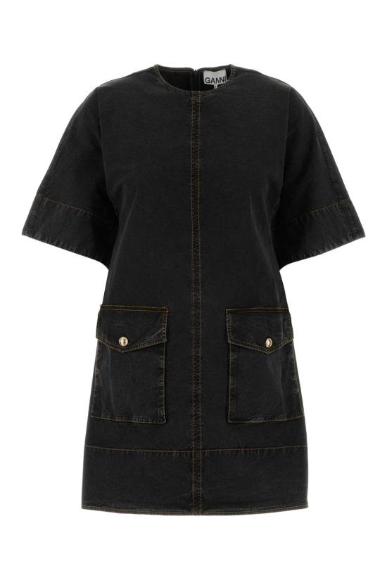 26SS 가니 미디 원피스 W0793 099 Black