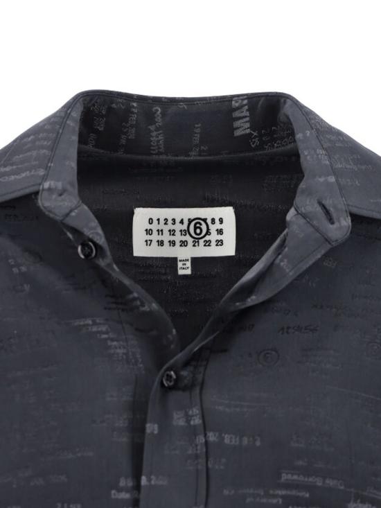  MM6 메종마르지엘라 블라우스 Mm6 메종 마르지엘라 크롭 버튼 프론트 셔츠 그레이 - MM6 MAISON MARGIELA
