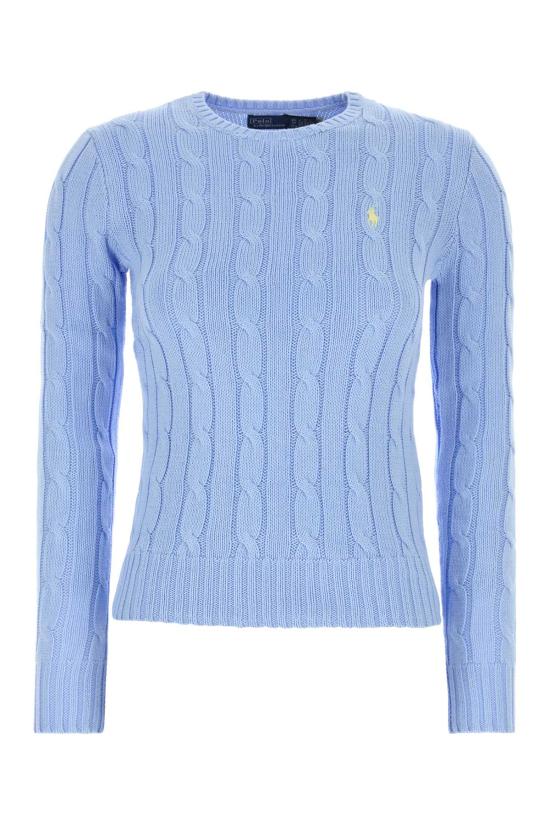26SS 폴로 랄프로렌 포니 로고 피마코튼 케이블 니트 스웨터 211971869 512 Light Blue