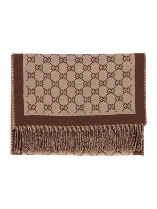 26SS 구찌 울 자카드 스카프 835534 3G200 9865 Brown - GUCCI