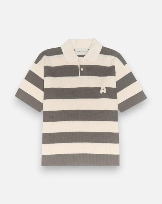 26SS 아미 코튼 아미 드 하트 폴로 HPL432 KN0153 A152 WHITE CREAM HEATHER GREY DOM