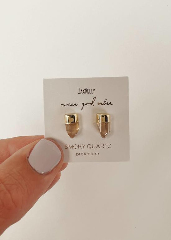  JaxKelly 이어링 잭스 켈리 골드 딥 포인트 스모키 쿼츠 - OTHER BRANDS
