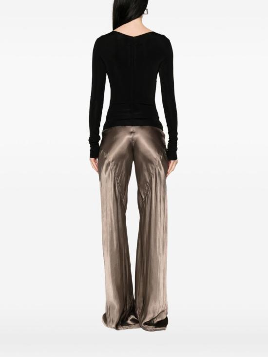  릭 오웬스 긴팔 티셔츠 블랙 긴팔 슬림핏 탑 - RICK OWENS