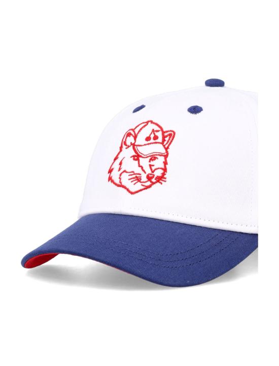  메종키츠네 모자 메종 키츠네 본포인트 X 메종 키츠네 폭스 캡 화이트 키즈 - MAISON KITSUNE