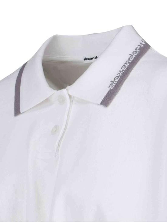  알렉산더 왕 폴로 티셔츠 크롭 폴로 셔츠 화이트 - ALEXANDER WANG