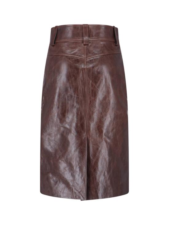 26SS 생로랑 미디 스커트 865021 YCVD2 2820 Brown - SAINT LAURENT