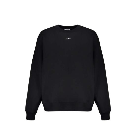  오프화이트 긴팔 티셔츠 로고 스웨트셔츠 블랙