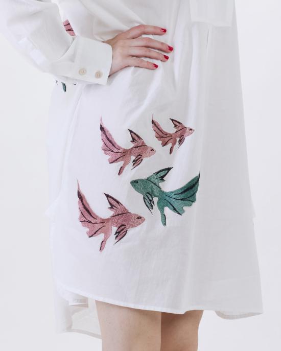 26SS 폴 스미스 미디 원피스 W1A 334F U396 01 BIANCO MULTI - PAUL SMITH