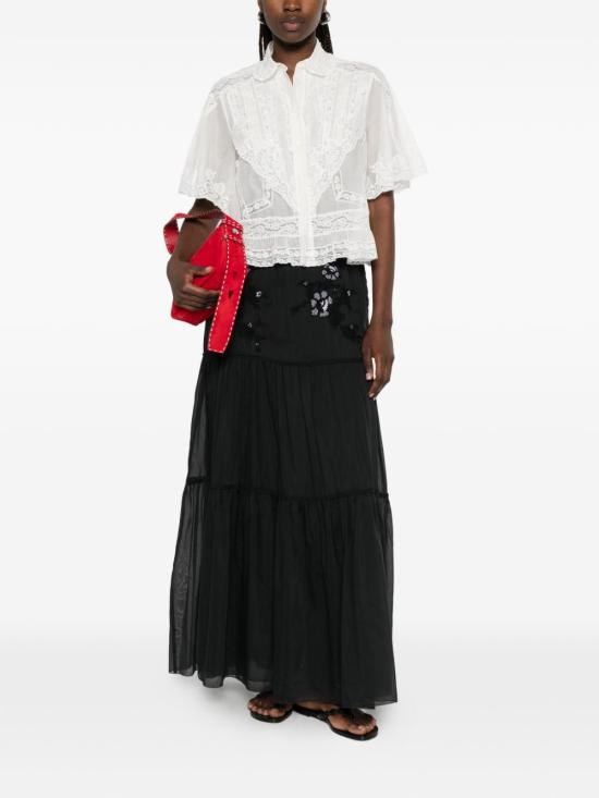 26SS 에르마노 설비노 미디 스커트 D484O608 XYRR4820 Nero - ERMANNO SCERVINO