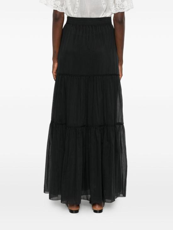 26SS 에르마노 설비노 미디 스커트 D484O608 XYRR4820 Nero - ERMANNO SCERVINO