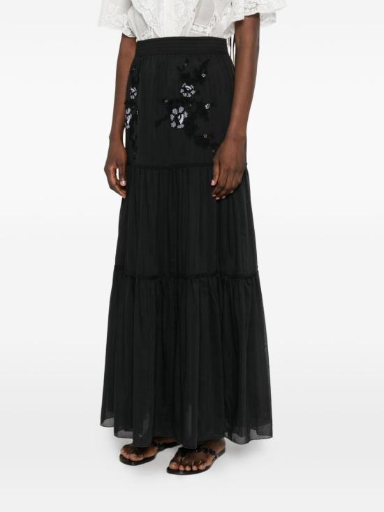 26SS 에르마노 설비노 미디 스커트 D484O608 XYRR4820 Nero - ERMANNO SCERVINO